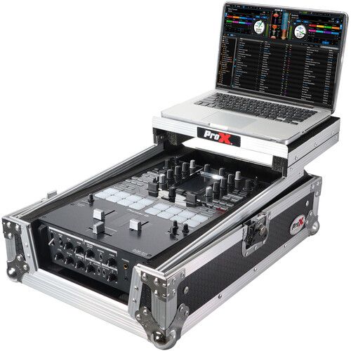 프로 ProX XS-DJMS11LT Flight Case with Sliding Shelf for Pioneer DJM S-11 Mixer (Silver on Black)