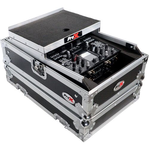 프로 ProX XS-DJMS11LT Flight Case with Sliding Shelf for Pioneer DJM S-11 Mixer (Silver on Black)