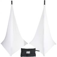 ProX Three-Sided Tripod Speaker & Lighting Stand Cover Scrim (White, 2-Pack)
