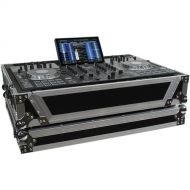 ProX XS-PRIME4 W Flight Case with 1 RU Rackspace and Wheels for Denon DJ Prime 4+ (Silver on Black)