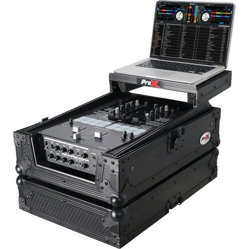 프로 ProX XS-DJMS11LTBL Flight Case with Sliding Shelf for Pioneer DJM S-11 Mixer (Black on Black)