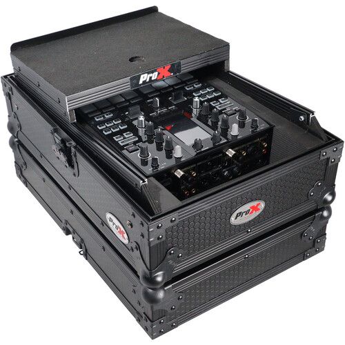 프로 ProX XS-DJMS11LTBL Flight Case with Sliding Shelf for Pioneer DJM S-11 Mixer (Black on Black)