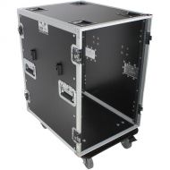 ProX Amplifier Rackmount Flight Case with Casters (16 RU, 24