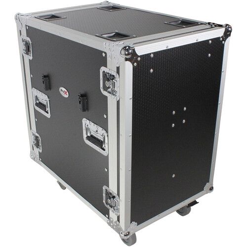 프로 ProX Amplifier Rackmount Flight Case with Casters (16 RU, 24