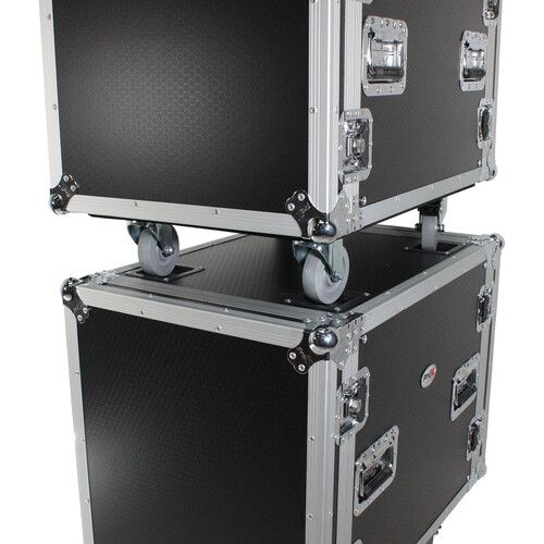 프로 ProX Amplifier Rackmount Flight Case with Casters (16 RU, 24