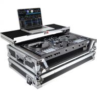 ProX Flight Case with Laptop Shelf, 1 RU Rackspace & Wheels for RANE ONE (Silver on Black)