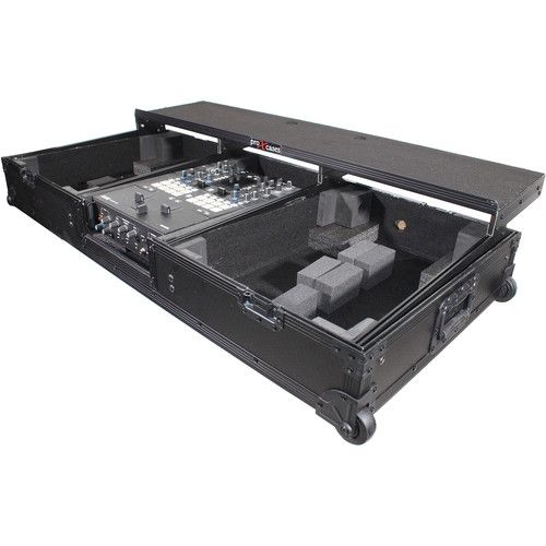 프로 ProX DJ Coffin Flight Case for RANE DJ Seventy-Two Mixer and Two Turntables (Black on Black)