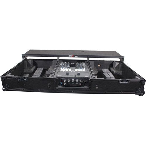 프로 ProX DJ Coffin Flight Case for RANE DJ Seventy-Two Mixer and Two Turntables (Black on Black)