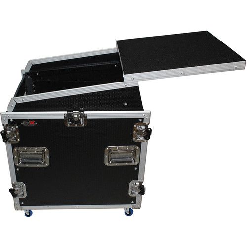 프로 ProX 13 RU Top Mixer DJ Rack Combo Flight Case with Laptop Shelf and Casters