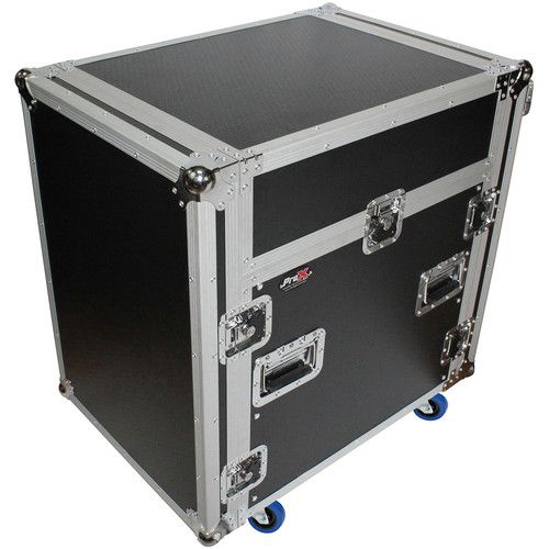프로 ProX 13 RU Top Mixer DJ Rack Combo Flight Case with Laptop Shelf and Casters