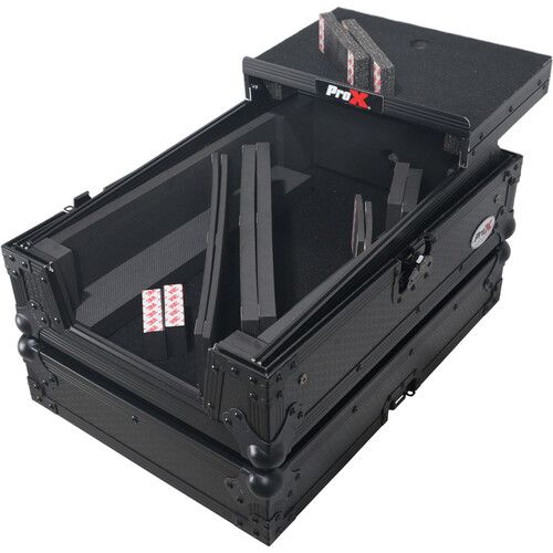 프로 ProX XS-M11LTBL Universal Flight Case with Laptop Shelf for Pioneer DJM-S11 and Rane SEVENTY / SEVENTY-TWO MKII Mixers (Black on Black)