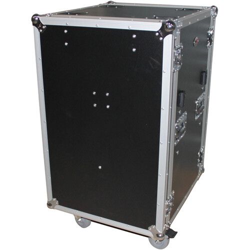 프로 ProX T-14RSPWDST Shockproof Amplifier Rack Case with Casters and Two Side Tables (14 RU, 20