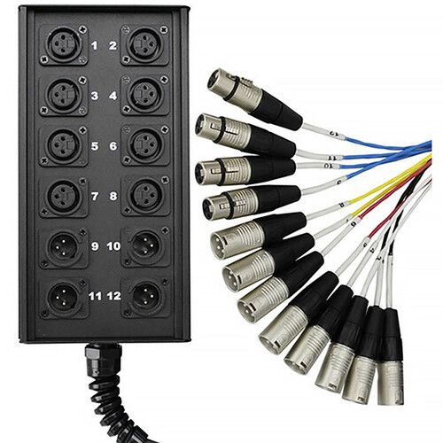 프로 Pro Co Sound StageMaster Snake 12 Channel Stagebox to Fanout (8 x Send + 4 x XLR Male Return) (25')