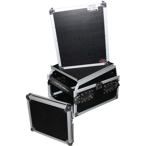 프로 ProX 13 RU Top DJ Mixer Flight Case with 6 RU Rack Space and Laptop Shelf