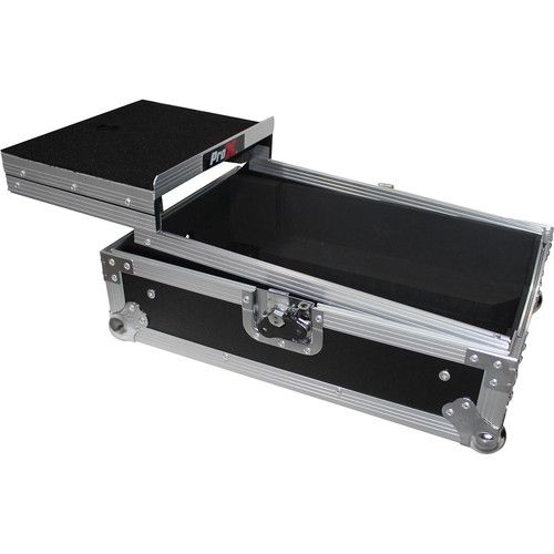 프로 ProX XS-DJMS9LT Flight Case with Sliding Laptop Shelf for Pioneer DJM-S9 Mixer (Silver on Black)