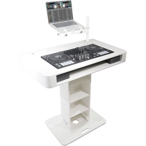 프로 ProX XZF-DJCT W DJ Control Tower / Podium Travel Stand for DJ Controllers with Hard Case (White)