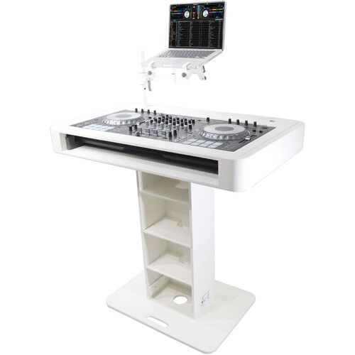 프로 ProX XZF-DJCT W DJ Control Tower / Podium Travel Stand for DJ Controllers with Hard Case (White)