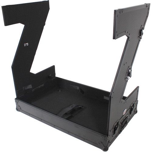 프로 ProX DJ Z-Table Junior Compact Workstation Flight Case with Table and Wheels (Black on Black)