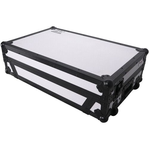 프로 ProX Flight Case for Pioneer DDJ-1000 FLX6 SX3 DJ Controller with Laptop Shelf 1 RU Rack Space and Wheels (White/Black)