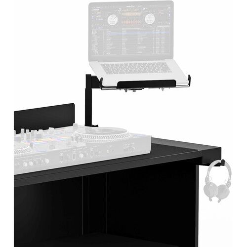 프로 ProX Universal Side Laptop Shelf Mounting Stand for B3 DJ Table Workstation (Black)