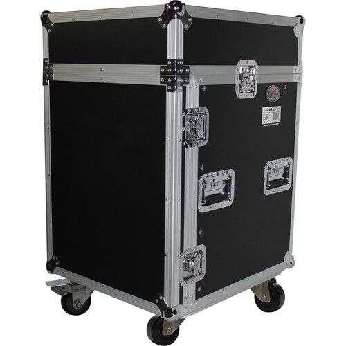 프로 ProX 14U Rack and 10U Top Mixer DJ Combo Flight Case with Laptop Shelf