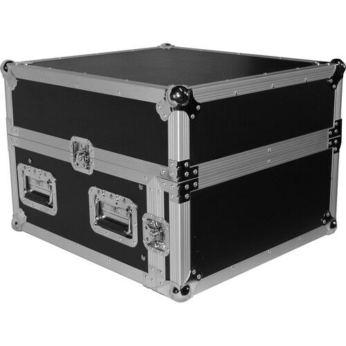 프로 ProX 4 RU Vertical Rack with 10 RU Top Mixer DJ Combo Flight Case with Laptop Shelf