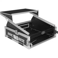 ProX 2 RU Rack Front and 10 RU Top Mixer Mobile DJ Combo ATA Flight Style Case with Laptop Shelf