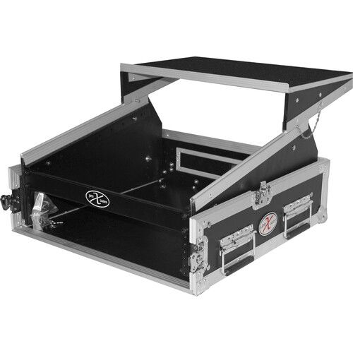 프로 ProX 2 RU Rack Front and 10 RU Top Mixer Mobile DJ Combo ATA Flight Style Case with Laptop Shelf