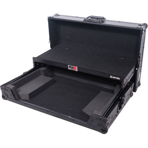 프로 ProX ATA Flight Style Road Case for Pioneer DDJ-400 DDJ-SB3 with Laptop Shelf (Black-on-Black)