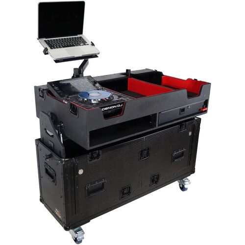 프로 ProX Flip-Ready Easy Retracting Hydraulic Lift Case for Denon DJ SC 6000 PRIME and X1850 PRIME