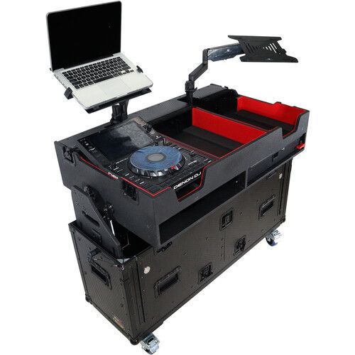 프로 ProX Flip-Ready Easy Retracting Hydraulic Lift Case for Denon DJ SC 6000 PRIME and X1850 PRIME