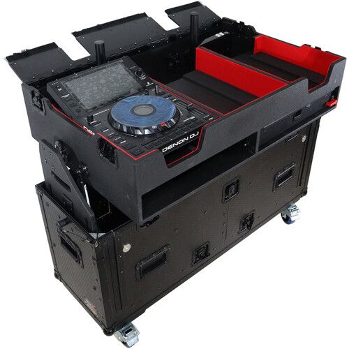 프로 ProX Flip-Ready Easy Retracting Hydraulic Lift Case for Denon DJ SC 6000 PRIME and X1850 PRIME