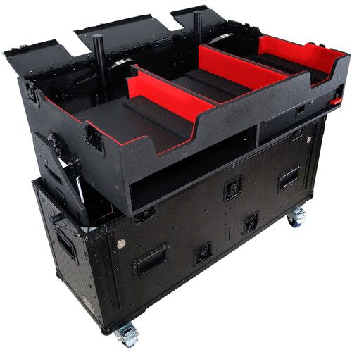 프로 ProX Flip-Ready Easy Retracting Hydraulic Lift Case for Denon DJ SC 6000 PRIME and X1850 PRIME