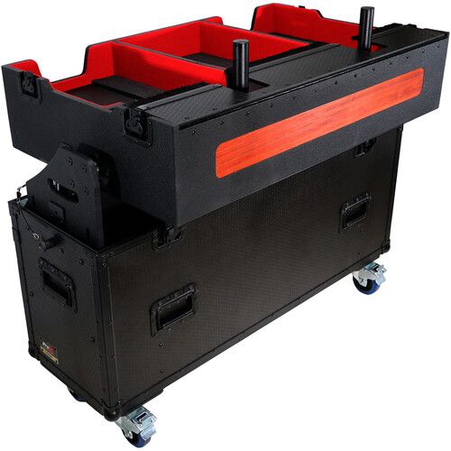 프로 ProX Flip-Ready Easy Retracting Hydraulic Lift Case for Denon DJ SC 6000 PRIME and X1850 PRIME