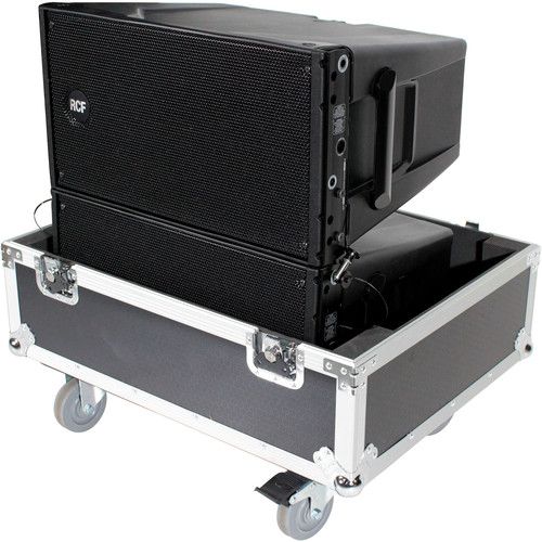 프로 ProX Universal Line Array Speaker Flight Case with Wheels for Two Speakers (Silver on Black)