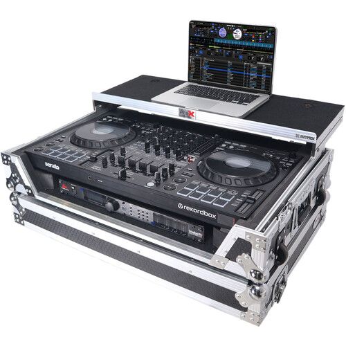 프로 ProX Flight-Style Road Case for Pioneer DDJ-FLX10 DJ Controller with Laptop Shelf (Black / Silver)