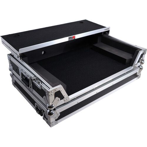 프로 ProX Flight-Style Road Case for Pioneer DDJ-FLX10 DJ Controller with Laptop Shelf (Black / Silver)