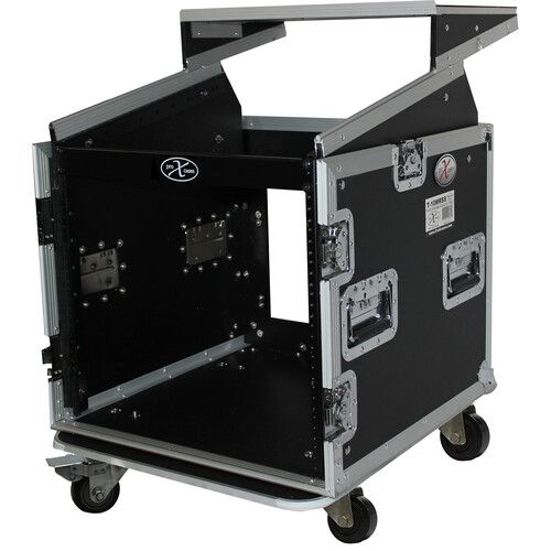 프로 ProX T-10MRLT DJ Combo Flight Case with Shelf and Wheels (10 RU Vertical Rack, 10 RU Top Mixer)