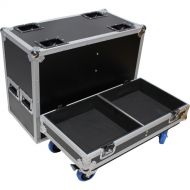 ProX Flight Case with 4 Caster Wheels for Two 15