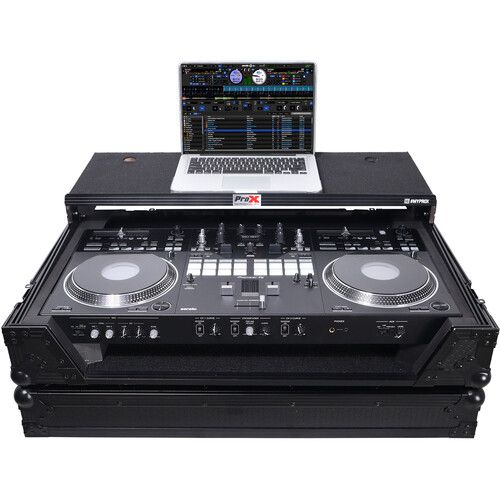 프로 ProX Flight Case for Pioneer DDJ-REV7 Controller with Laptop Shelf and Wheels (All-Black)