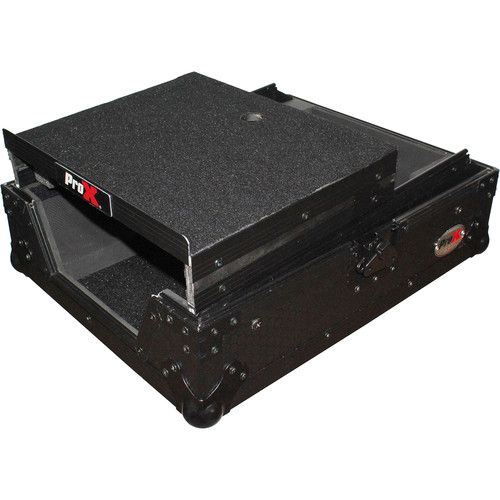 프로 ProX XS-DJMS9LTBL Flight Case with Sliding Laptop Shelf for Pioneer DJM-S9 Mixer (Black on Black)