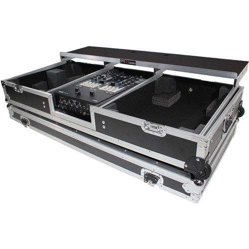 프로 ProX DJ Coffin Flight Case for RANE DJ Seventy-Two Mixer and Two Turntables (Silver on Black)