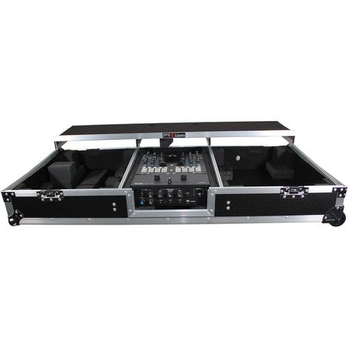 프로 ProX DJ Coffin Flight Case for RANE DJ Seventy-Two Mixer and Two Turntables (Silver on Black)