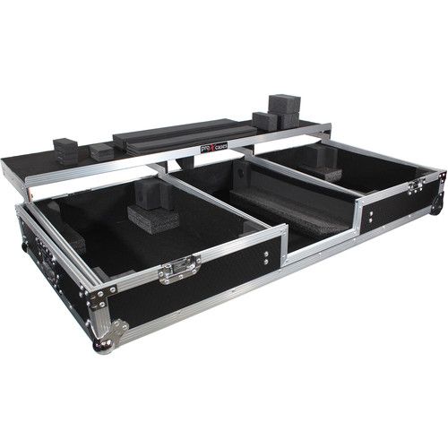 프로 ProX DJ Coffin Flight Case for RANE DJ Seventy-Two Mixer and Two Turntables (Silver on Black)