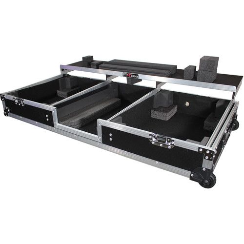 프로 ProX DJ Coffin Flight Case for RANE DJ Seventy-Two Mixer and Two Turntables (Silver on Black)