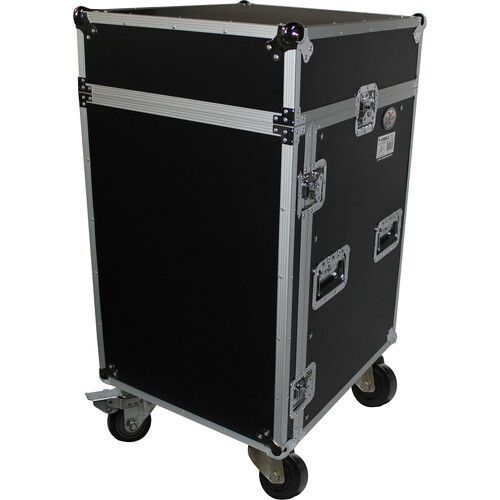 프로 ProX T-16MRLT DJ Combo Flight Case with Shelf and Wheels (16 RU Vertical Rack, 10 RU Top Mixer)