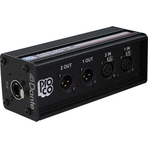 프로 Pro Co Sound Dante 2-Channel Input 2-Channel Output Drop Box