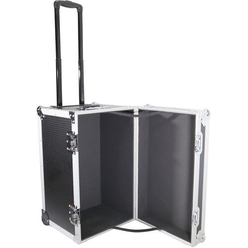 프로 ProX Roll-Away Utility Case with Retractable Handle and Low-Profile Recessed Wheels (Black)