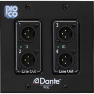 Pro Co Sound AoDDP-4XM 4-Channel Output Dante Wall Plate