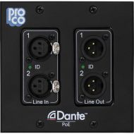 Pro Co Sound AoDDP-2XF2XM 2-Channel I/O Dante Wall Plate